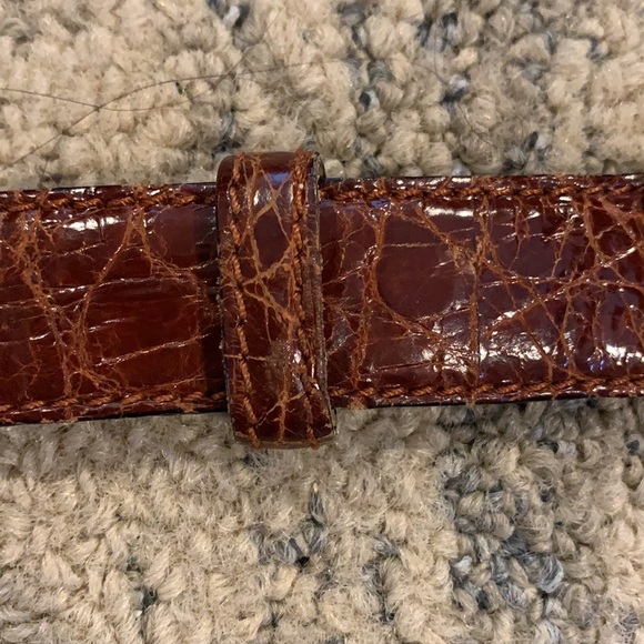 Briggs Ltd. Genuine Crocodile Brown Leather Belt - Picture 4 of 16